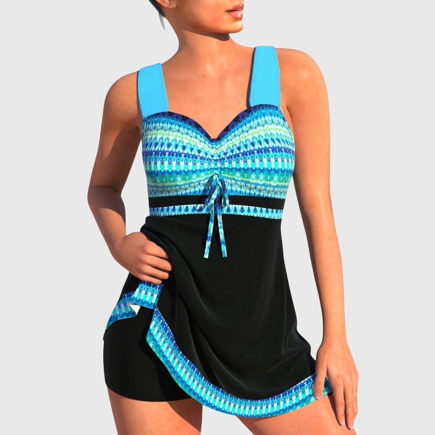 Kalliope | Women's Vibrant Patterned Tankini Swimsuit Set