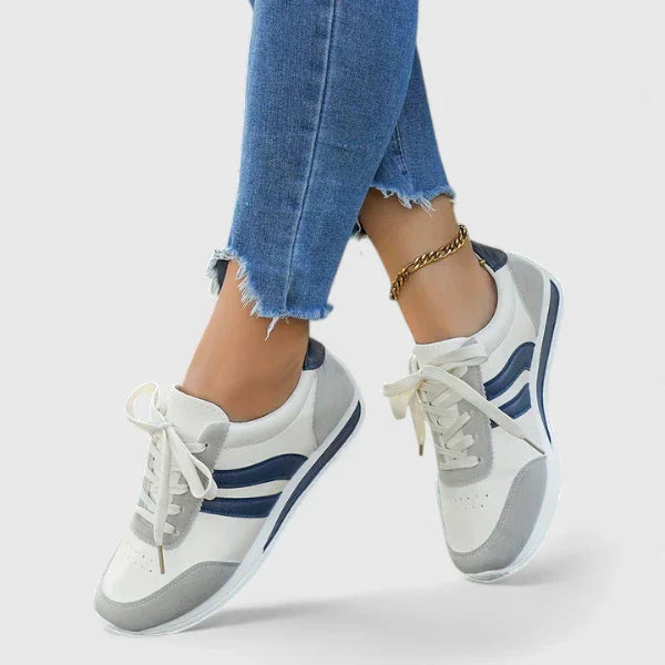 Calantha | White Navy Orthopedic Shoes