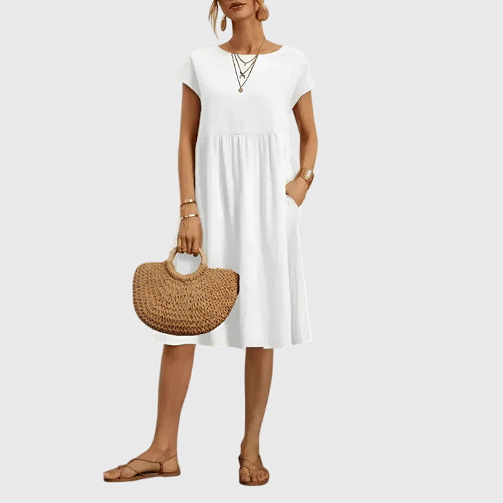 Calista | Elegant Beige Spring Dress