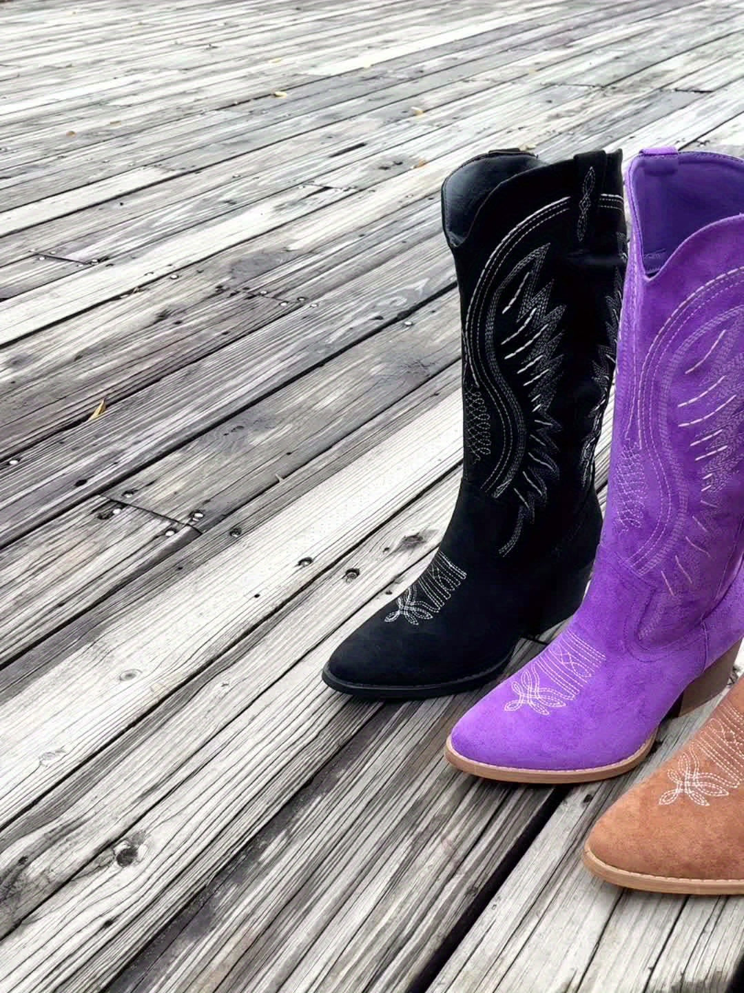 Odette | Tan Suede Cowboy Boots