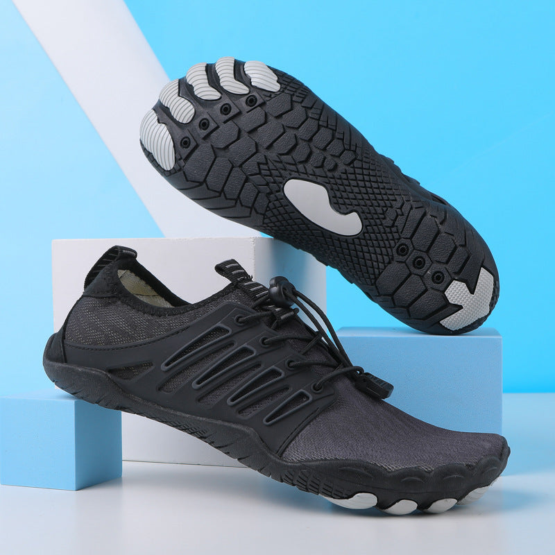 Kairos | Unisex Lightweight Quick Dry Barefoot Aqua Shoes in White with Turquoise Accents