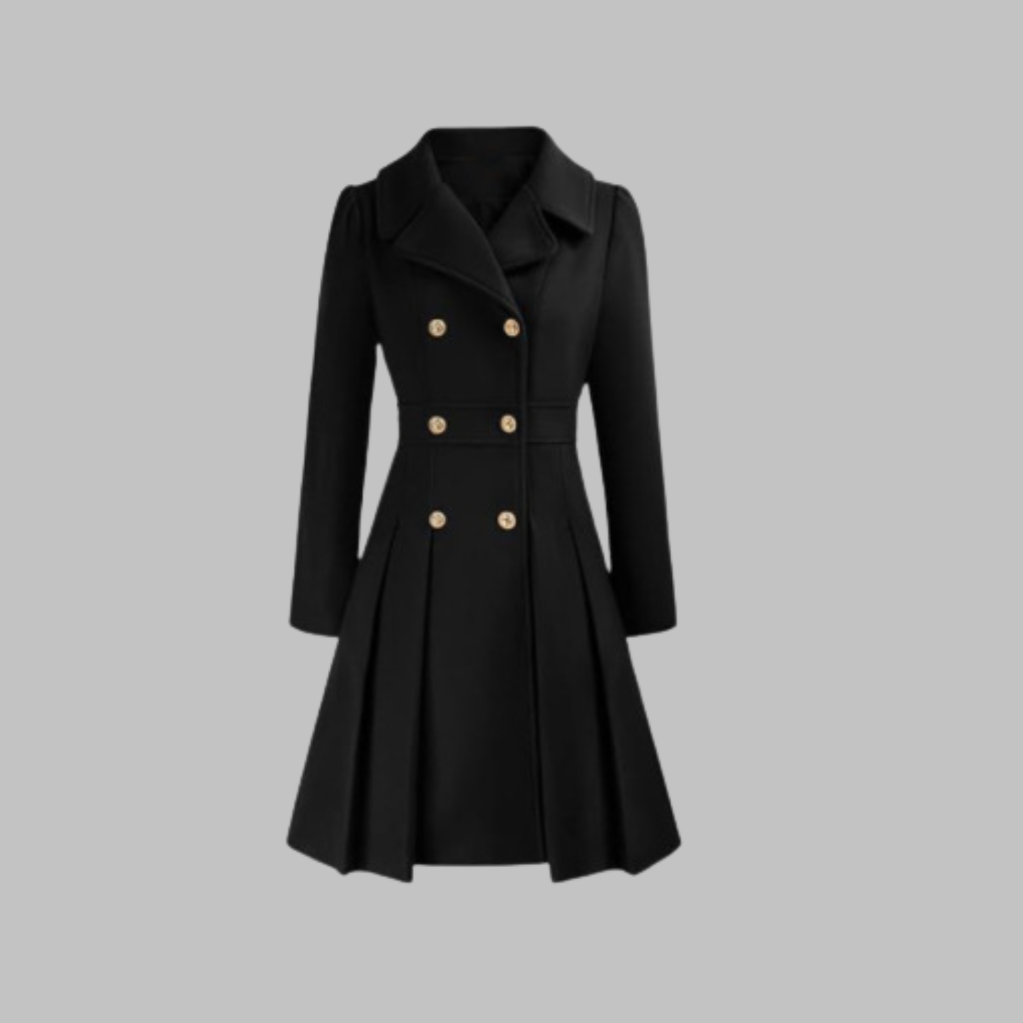 Alethea | Burgundy Double Button Long Sleeve Coat