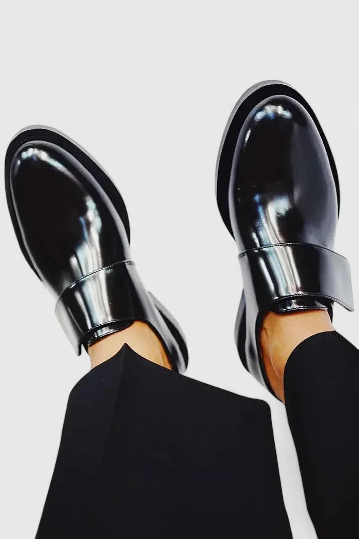 Aurelia | Black Patent Leather Orthopedic Shoes