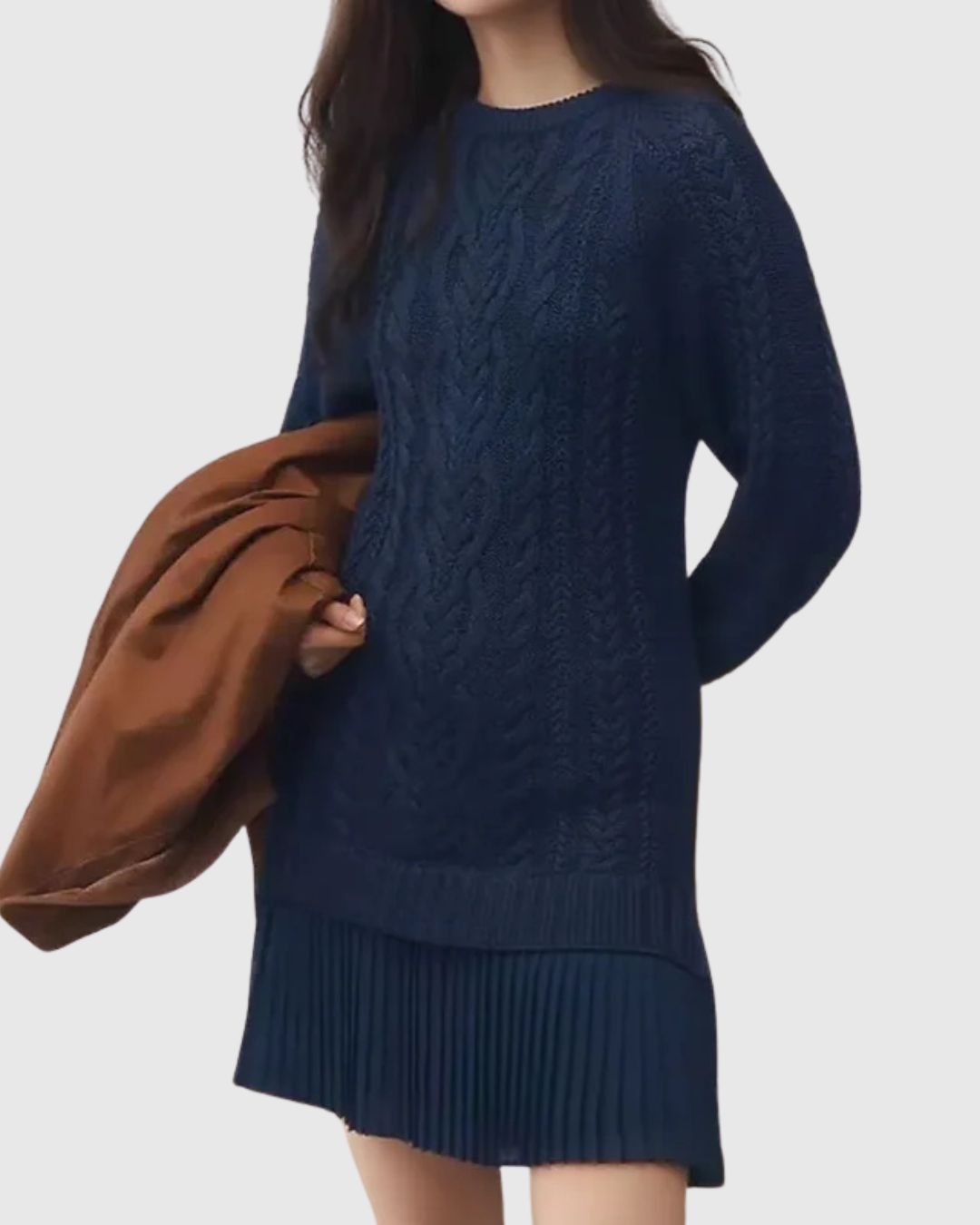 Astrid | Cream Cable Classic Sweater Dress