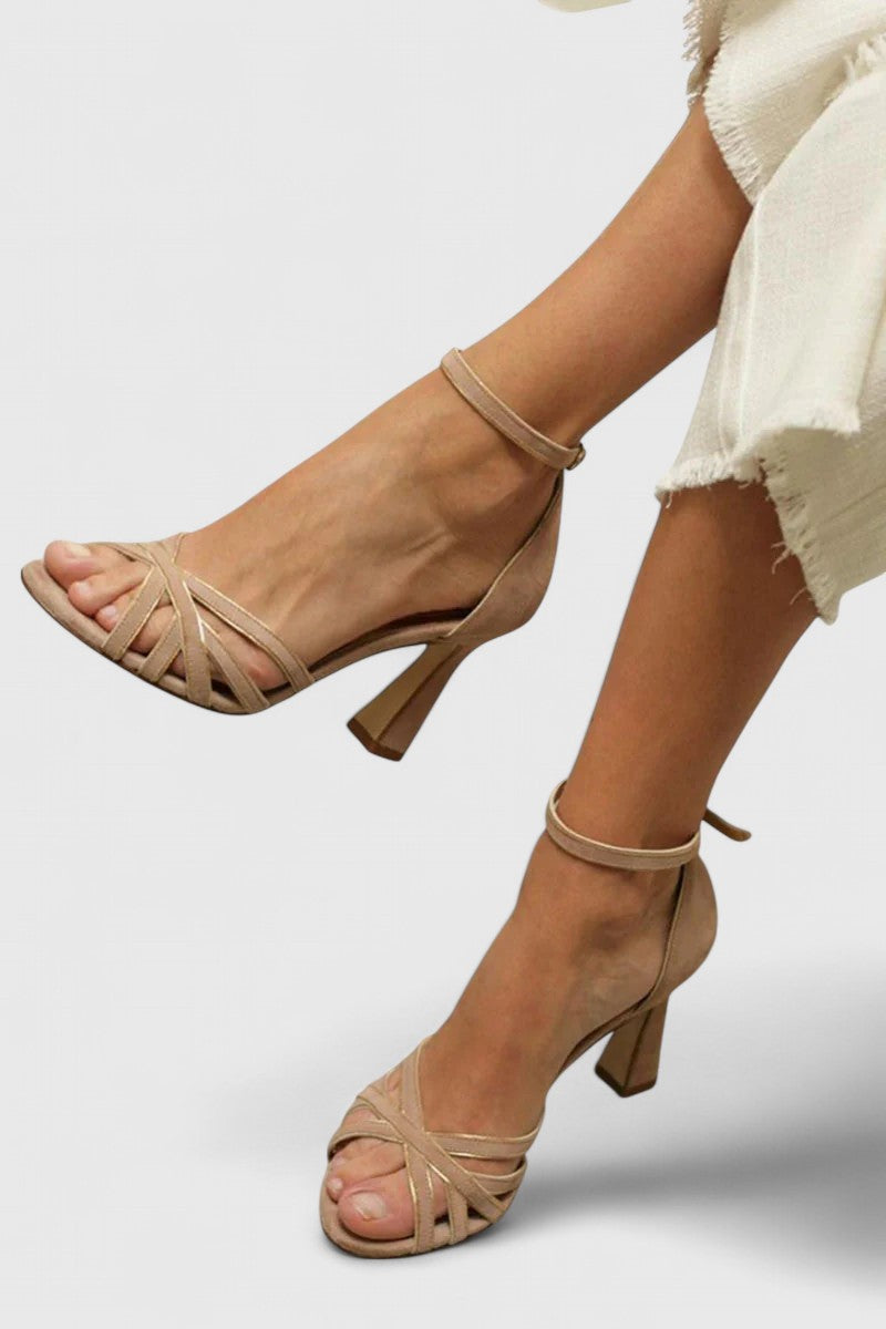 Calista | Elegant Beige Strappy Heels