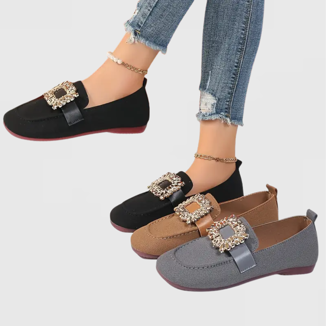 Calantha | Black Suede Orthopedic Loafers