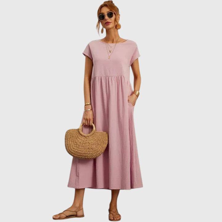 Calista | Elegant Navy Comfortable Midi Dress