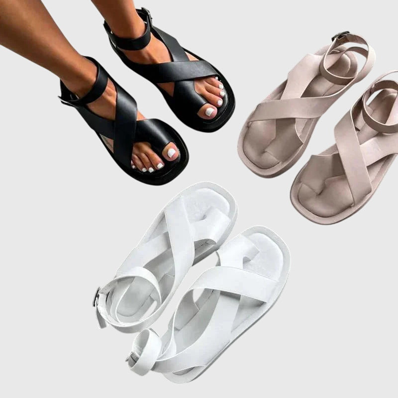 Aurora | Premium Cognac Leather Orthopedic Sandals