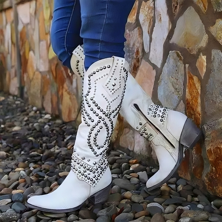 Willow | Distressed Brown Western Knee-High Boots