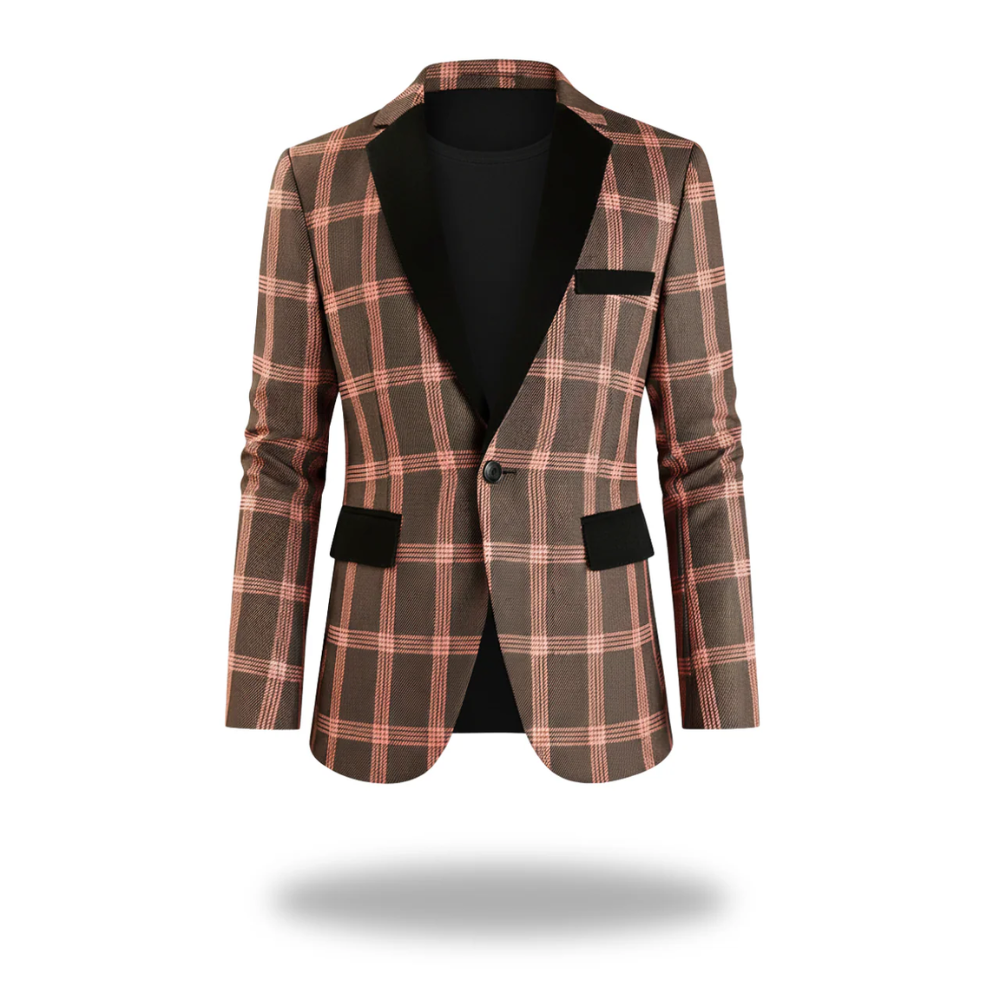 Beckett | Navy Plaid Modern Tailored Blazer