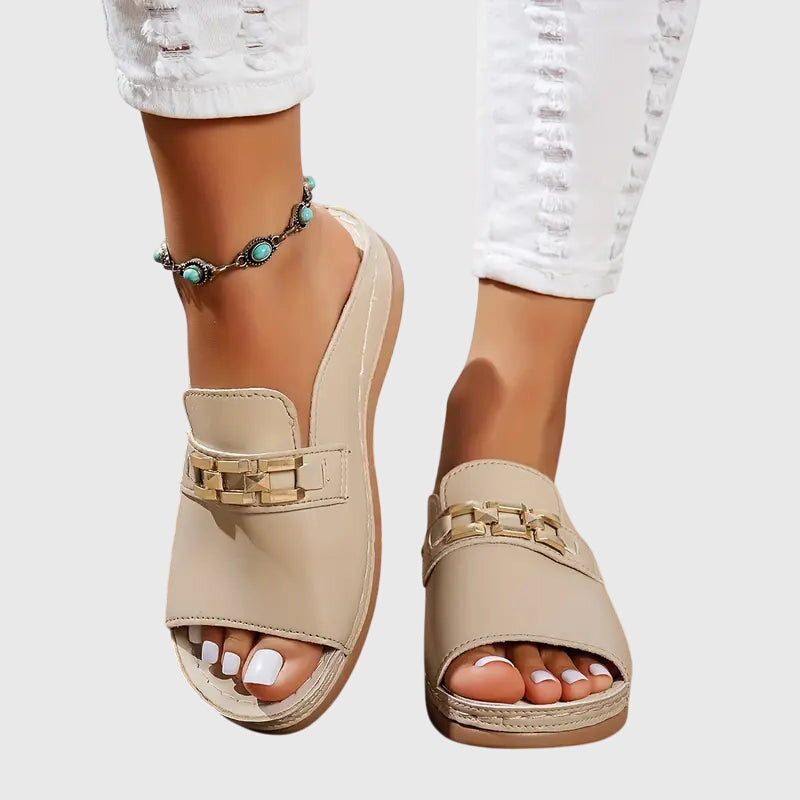 Adriana | Blush Suede Orthopedic Sandals