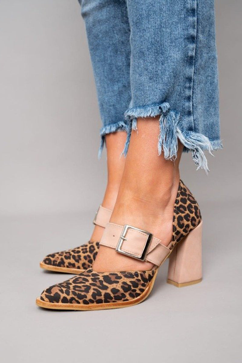 Calista | Leopard Buckle Elegant Heels