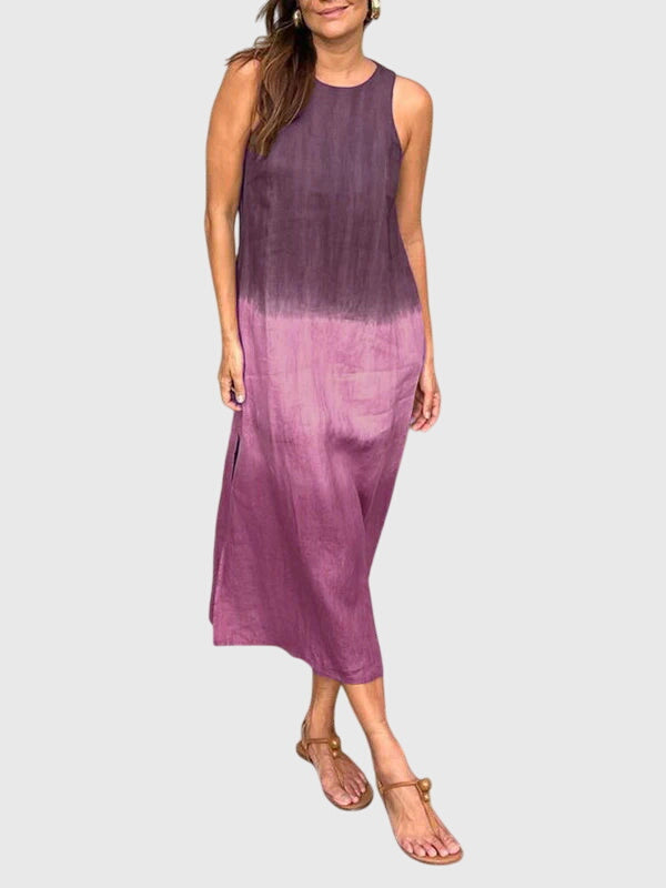 Calista | Elegant Ombre Linen Stylish Print Dress