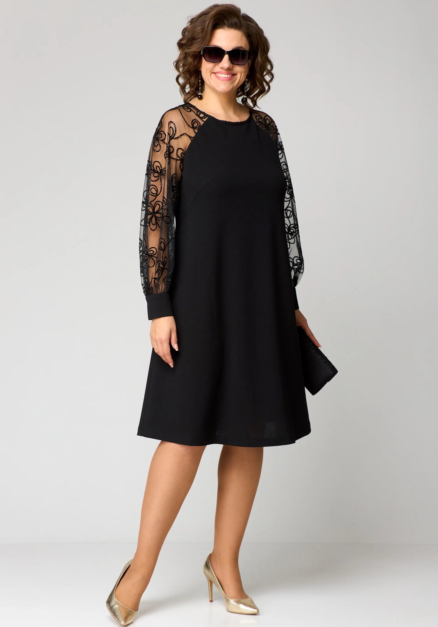 Calista | Black Elegant Lace Dress