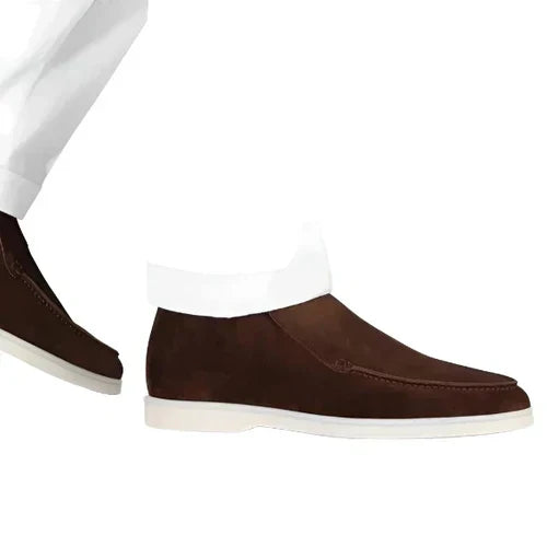 Beckett | Grey Suede Slip-On Shoes