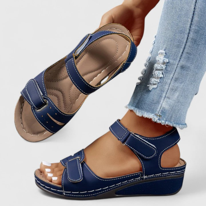Calantha | White Leather Orthopedic Sandals