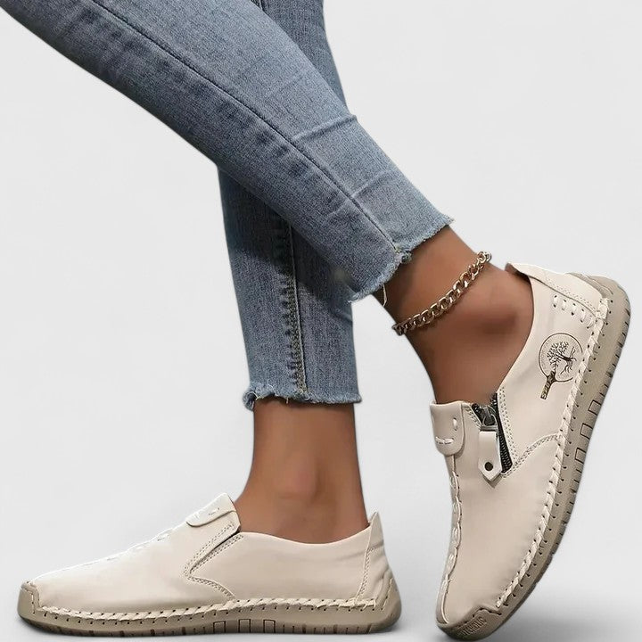 Calista | Tan Loafer Elegant Shoes