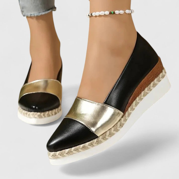 Alethea | Golden Espadrille Orthopedic Shoes
