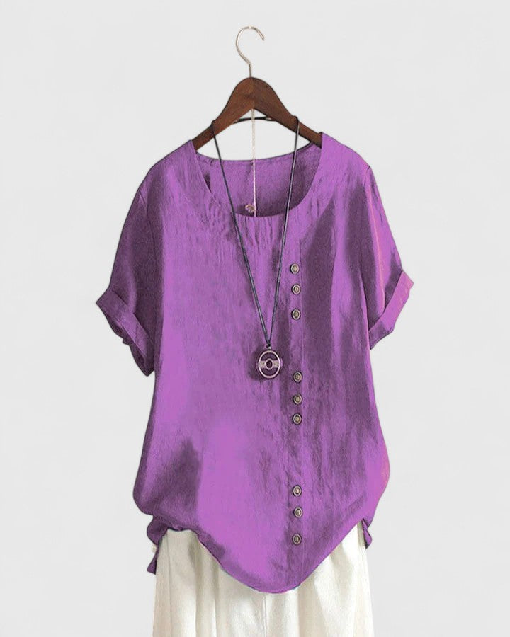 Calanthe | Blush Pink Comfortable Short Sleeve Blouse