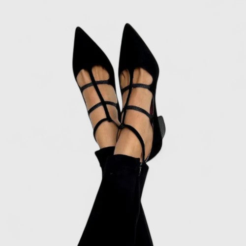 Calista | Black Suede Elegant Heels