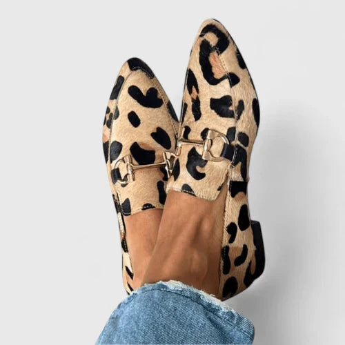 Calantha | Leopard Buckle Orthopedic Loafers