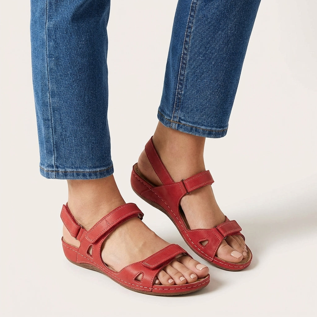 Astrid | Women's Orthopedic Adjustable Strap Comfort Sandals in Denim Blue