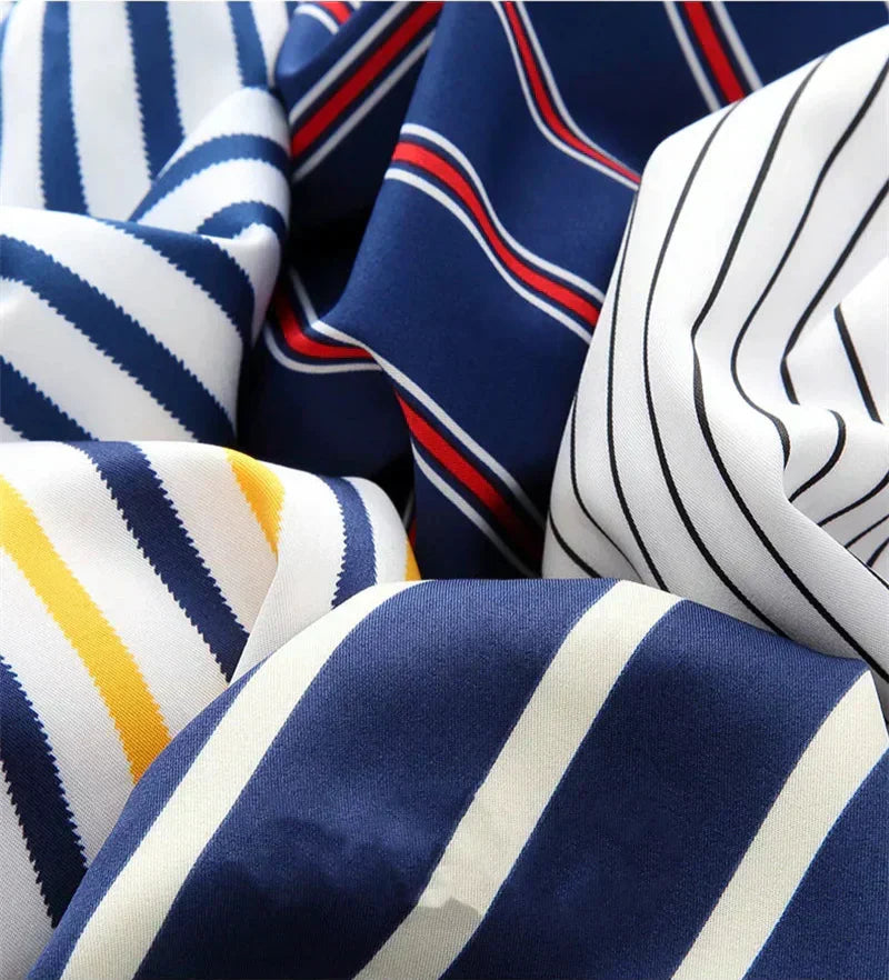 Beckett | Relaxed Navy White Striped Cotton Shirt