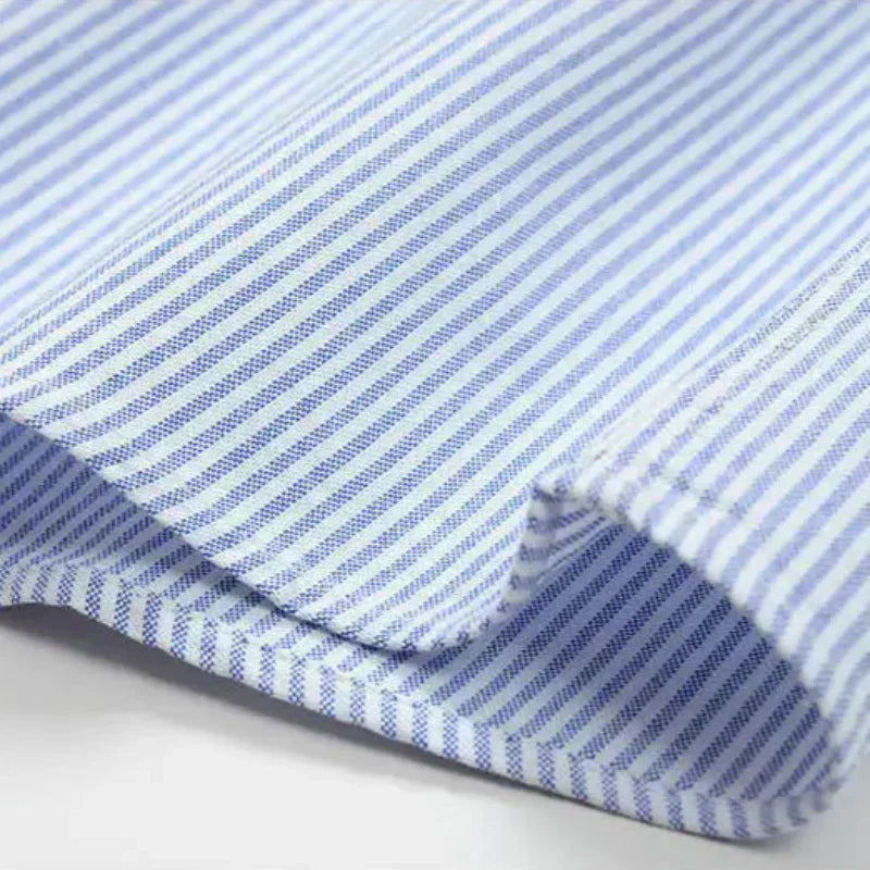 Beckett | Elegant Light Blue Modern Striped Cotton Shirt