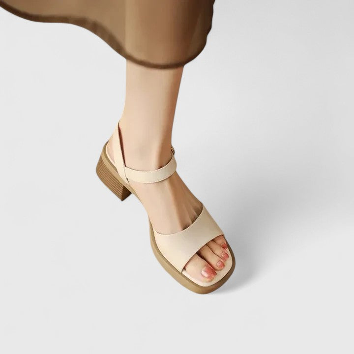 Alethea | Beige Elegant Sandals with Buckle