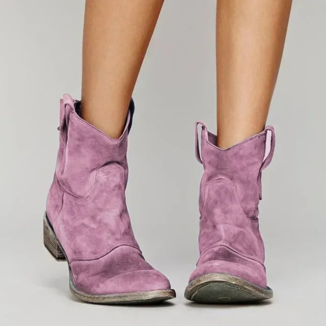 Calista | Suede Tan Cowboy Boots