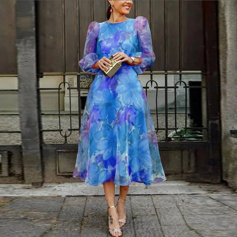 Adeline | Women Wedding Guest Dress Formal Pink Floral Midi Dress