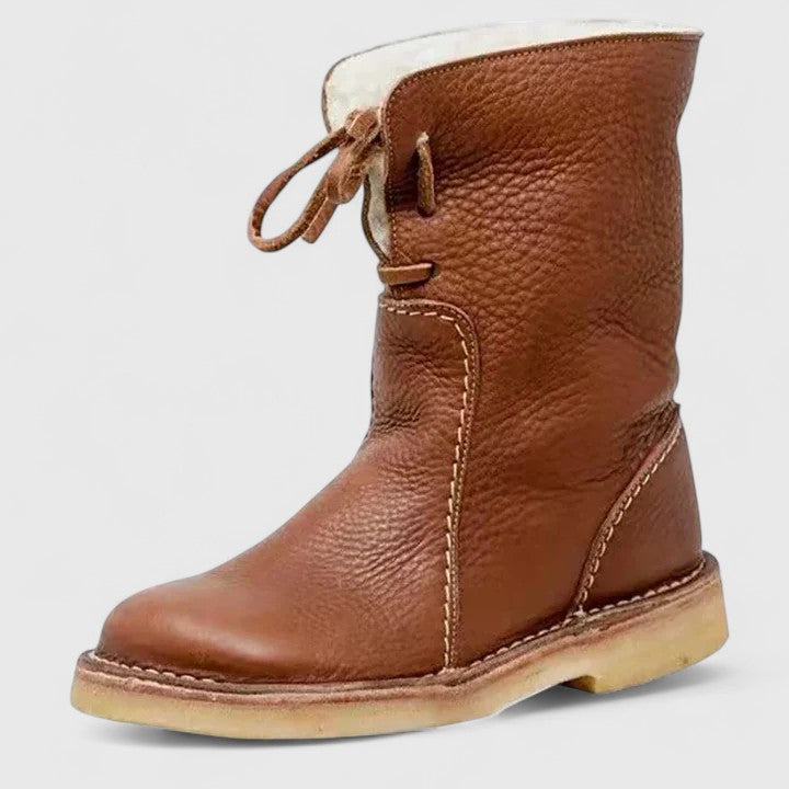 Brown Shearling Orthopedic Boots