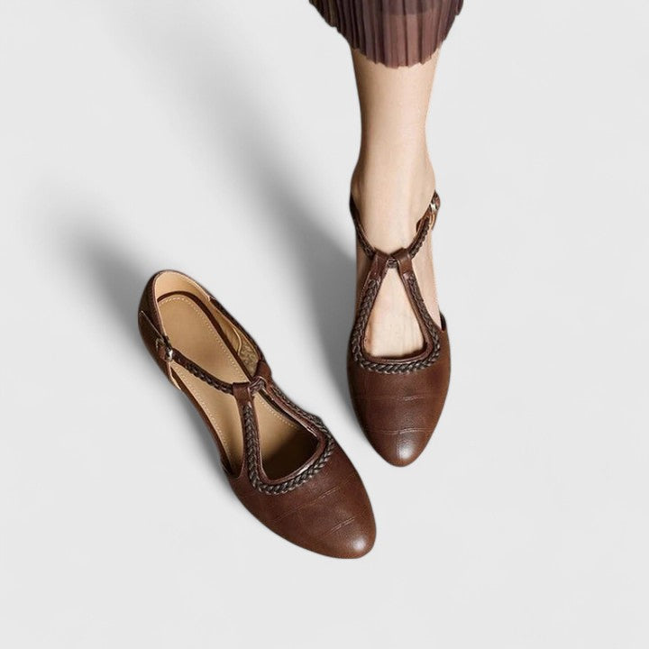 Aurelia | Elegant Black Flat Sandals with Strappy Details