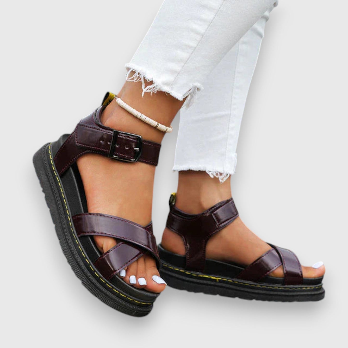 Astrid | Black Strappy Orthopedic Sandals