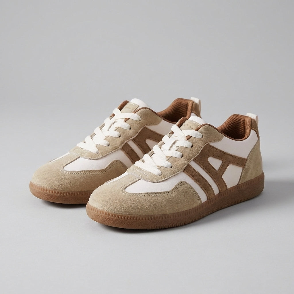 Alethea | Beige Suede Women's Orthopedic Low-Top Casual Comfort Sneakers