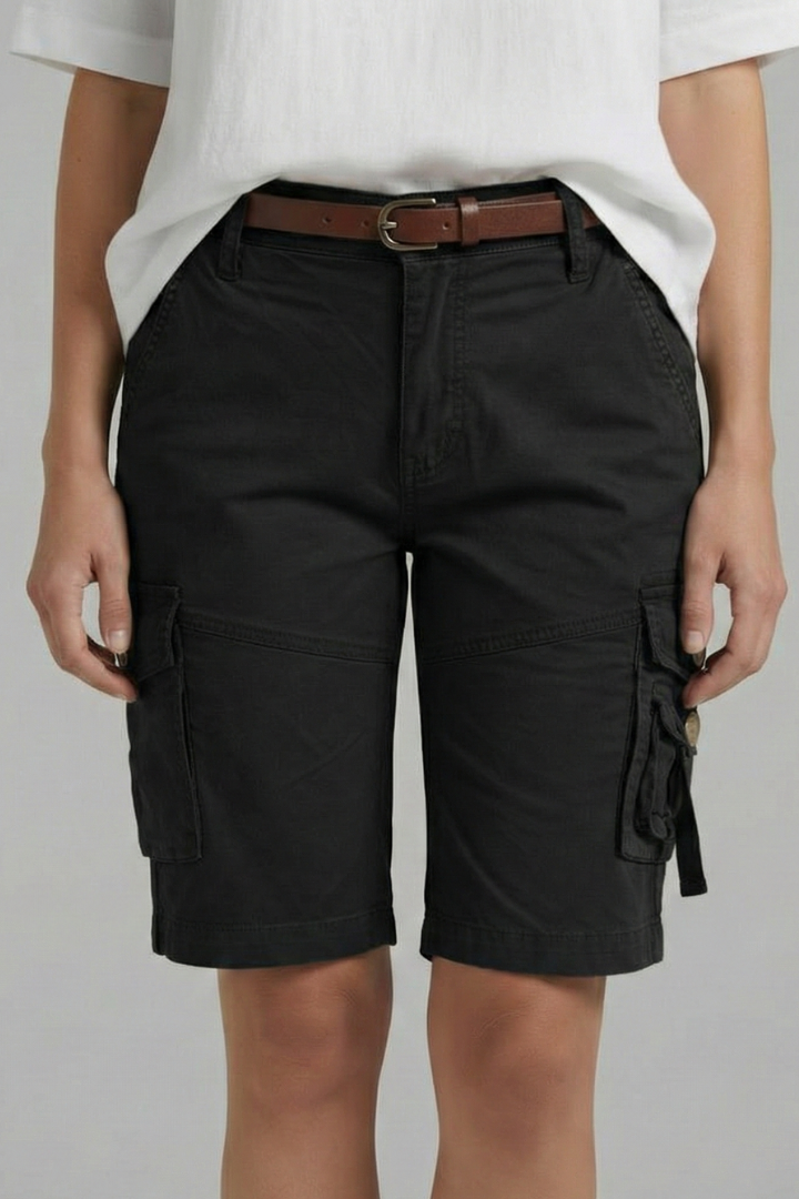 Alethea | Olive Green Women's Utility Pocket Cargo Shorts