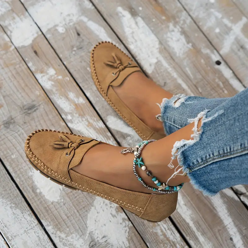 Astrid | Navy Blue Comfortable Soft Moccasins