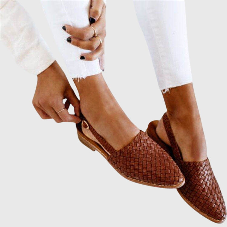 Calista | Woven Tan Orthopedic Sandals