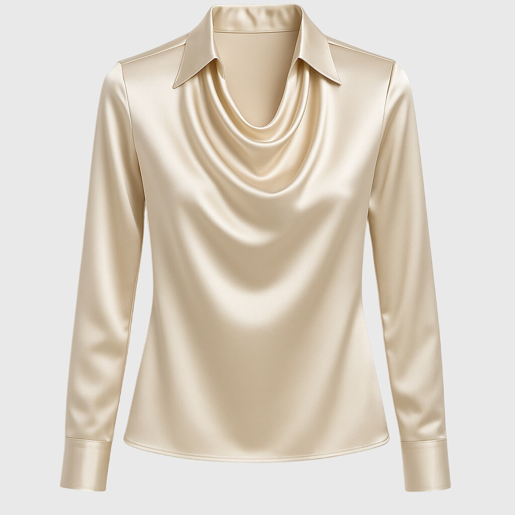 Astrid | Silky Elegant Blouse in Champagne