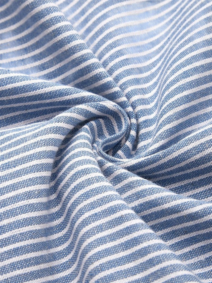 Calista | Elegant Blue Striped Comfortable Midi Dress