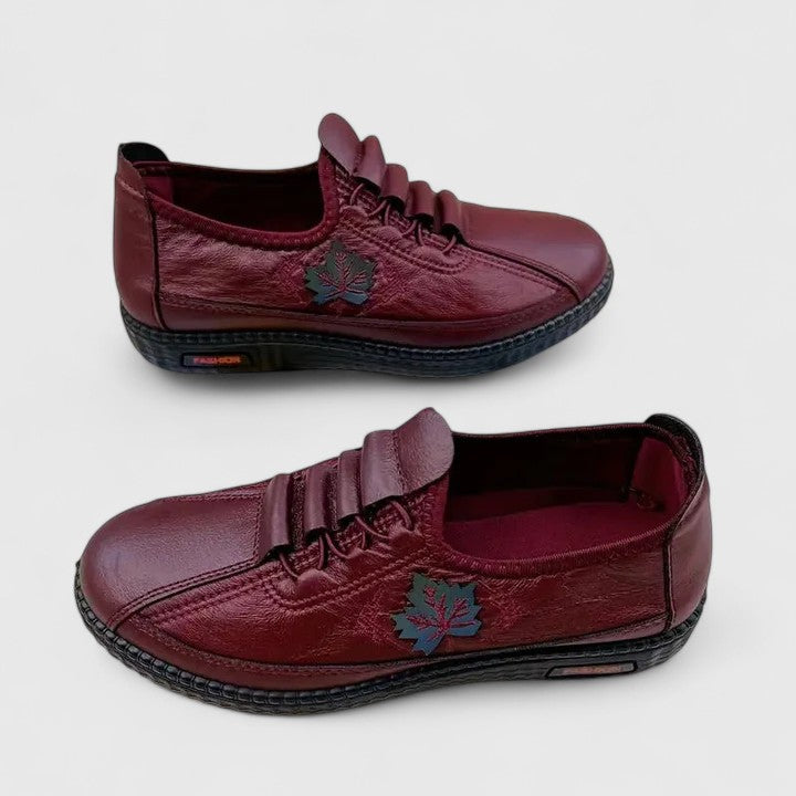 Calantha | Burgundy Leather Orthopedic Loafers