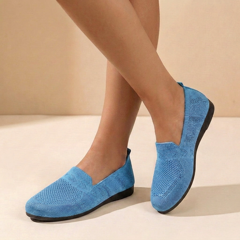Astrid | Women’s Orthopedic Lightweight Slip-On Shoes - Soft Blue Knit