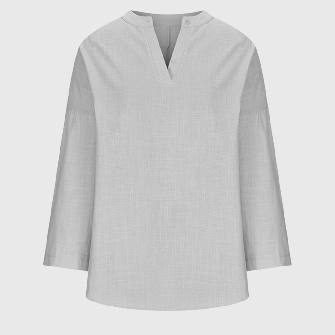 Calista | Soft Sky Blue Flowy Elegant Beach Shirt
