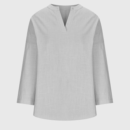 Calista | Soft Sky Blue Flowy Elegant Beach Shirt