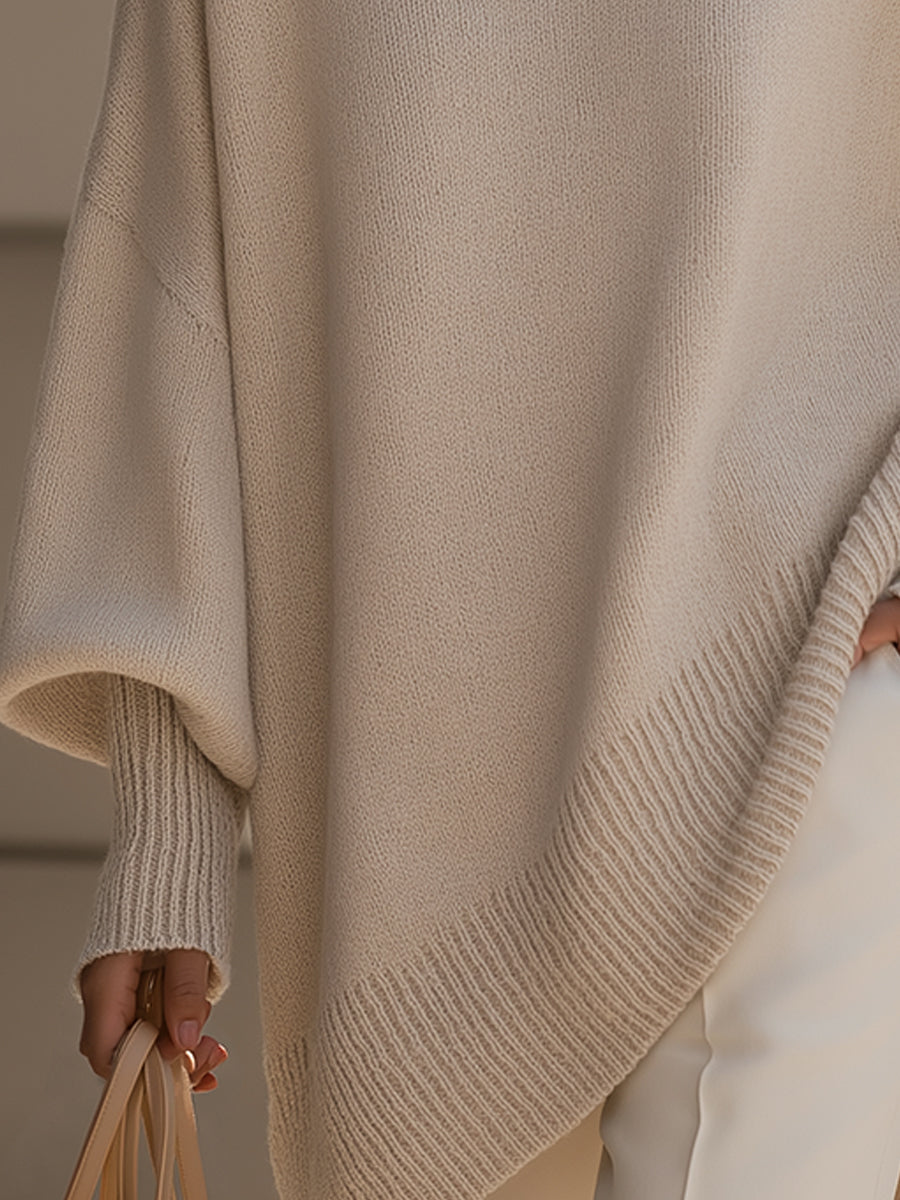Adriana | Cream Dropped-Shoulder Sophisticated Sweater