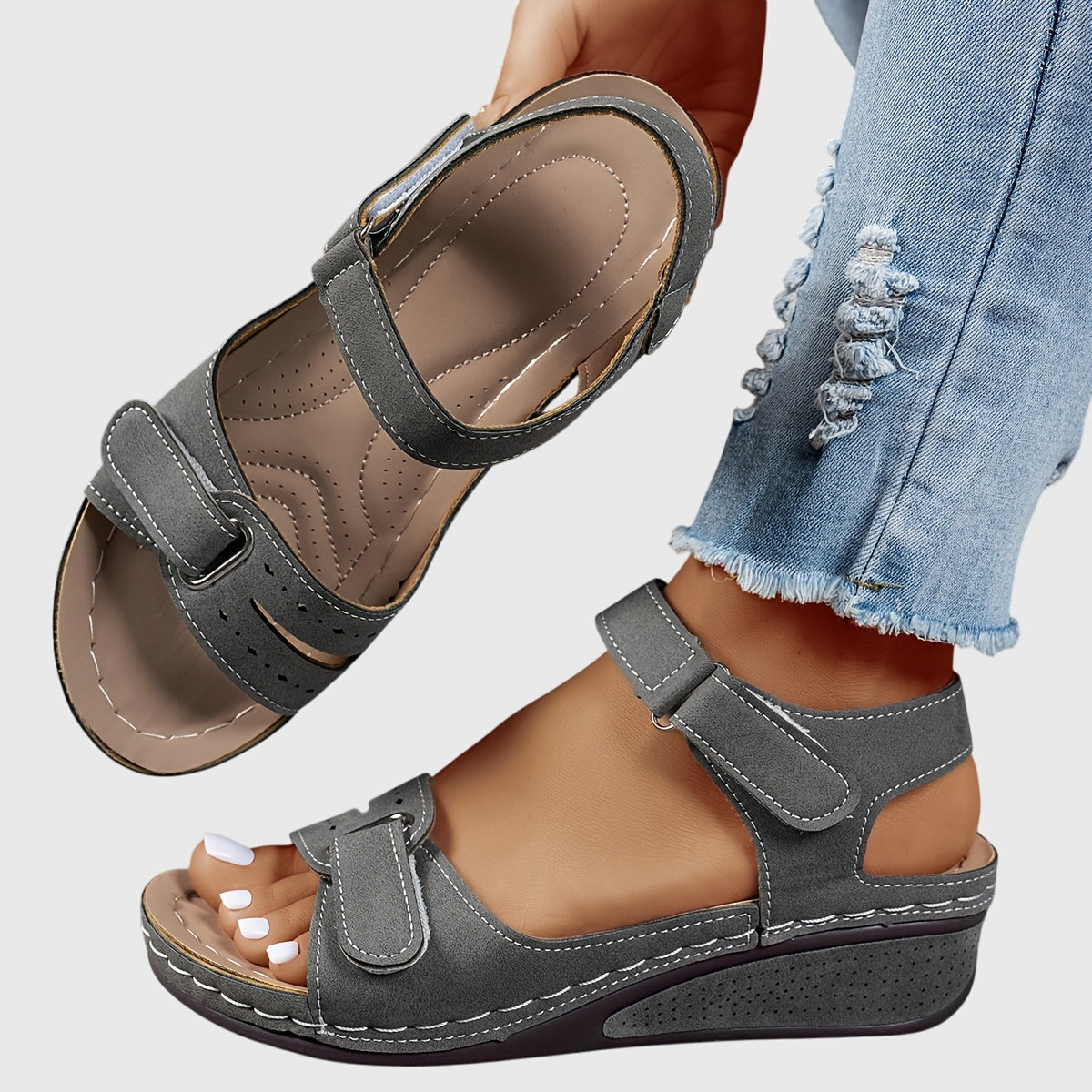 Aurora | Red Wedge Orthopedic Sandals