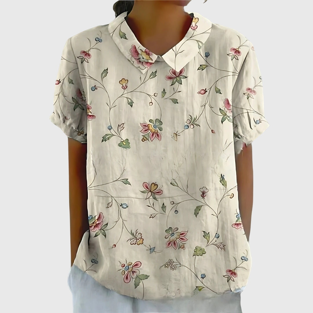 Alethea | Sage Green Floral Blouse