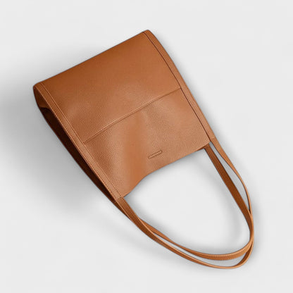 Calista | Rich Red Leather Structured Tote Handbag