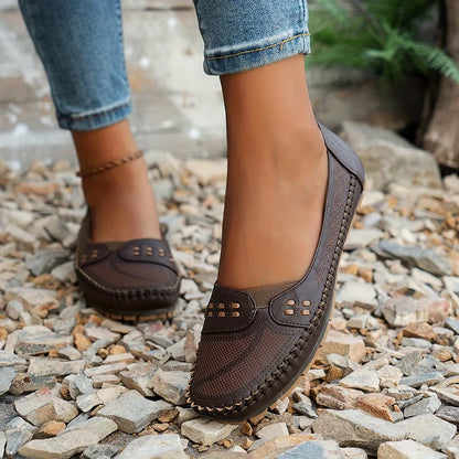 Adriana | Beige Women Stylish Orthopedic Casual Slip-On Shoes