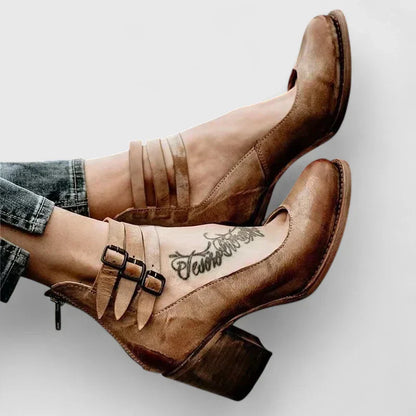 Calista | Silver Buckle Elegant Heels